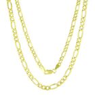 10K Yellow Gold 3.5mm Figaro Italian Chain Link Necklace Mens Women 16