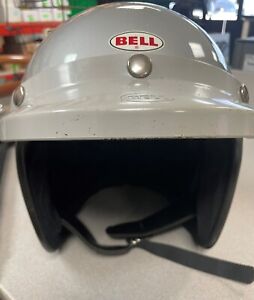 Vintage 1975 Bell Super Magnum Silver Helmet W/ Bell Helmet Vintage Carrying Bag