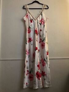 Vintage 90s Private Luxuries Long Floral Nightgown Robe Peignoir Sz L Honeymoon