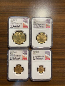 2021 American Gold Eagle Set Type 1 & 2 NGC MS 70 Everhart Signed 1.85 oz. Gold