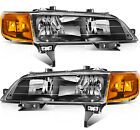 Headlights Assembly For 1994-1997 Honda Accord Left & Right Side Black Headlamps (For: 1997 Accord)