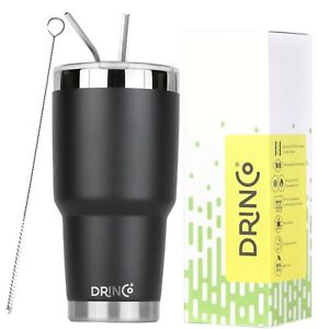 Drinco Stainless Steel Tumbler Vacuum Insulated Tumbler Cup 30 oz w/ Lid, Straw