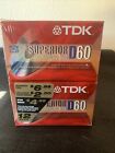 TDK Superior D60 IEC/Type 1 Normal Bias Blank Cassette Tapes 12 Pack New Sealed!