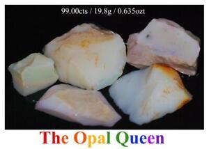 99.00cts Coober Pedy Rough White Opal Parcel Australia (CPR245)