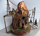 Vintage Tin/Copper Wind-Up MUSIC Ski Slope Plays IM SITTING ON TOP OF THE WORLD