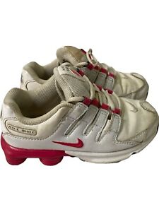 Nike Shox Girls Athletic Running Shoes 415246-104 White Pink Size 11c Toddlers
