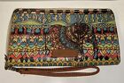 SAKROOTS Multicolor  “Peace” Zip Around Women’s Clutch Wristlet Wallet Elephant