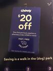Chewy $20 off for 1st order of $49+ Exp. 4-30-2024 Good for New customers only