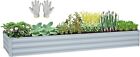 Planter Raised Beds Raised Garden Bed Boxes Outdoor, 8x2x1 FT Galvanized Grey