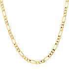 14K Solid Yellow Gold Italy Figaro Link Chain Pendant Necklace 18