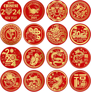 48 PCS Happy Chinese New Year Stickers 2024,1.5