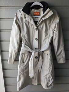 NWOT Merrell Opti-Shell Full Zip Khaki Trench Coat Rain Hooded Women's Size XS