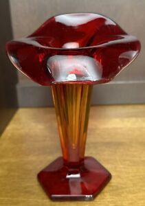 Westmoreland Bud Vase Cadmium Red Glass Jack in the Pulpit 6.25