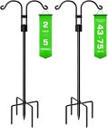 SVOPY 76 Inch Bird Feeder Pole with 5 Prongs Base, 2Pack 43-75in, Black