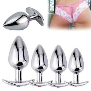 For Women Men Butt Anal Plug Stainless Steel S/M/L Set Sex Toy Metal Jewel Gifts