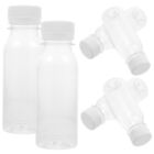 6pcs 100ml Clear Juice Bottles with White Caps for Juicing and Mini Fridge-MT