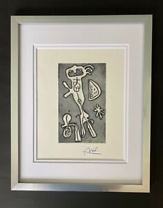 JOAN MIRO +1971 BEAUTIFUL SIGNED PRINT MATTED AND FRAMED + BUY IT NOW!!