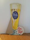 1960 piels Beer on tap Cardboard back bar glass 3-D Sign Brooklyn NY Vintage