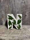 Vintage Christmas NOEL Replacement Letter “N” Ceramic Candle Holder Japan Holly