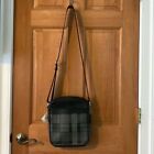 Coach Black and Gray Checkered Plaid Messenger Flight Crossbody Bag New with tag