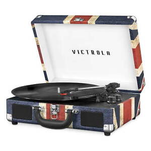 New Listing3-Speed Belt Driven Turntable Vinyl Records Bluetooth Suitcase Record Player US
