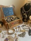 Vintage estate jewelry & More Junk Drawer Lot, Wear, Repair Crafts With Box
