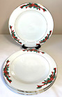 FINE CHINA GOLD TRIM FAIRFIELD POINSETTIA & RIBBONS 4 DINNER PLATES PLATE 10.5