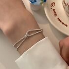 925 Silver Gypsophila Heart Knot Chain Bracelet Adjustable Bangle Women Jewelry