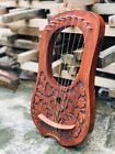 Rosewood 10 Metal Strings Lyre Harp/Rosewood Premium Quality Flower Design