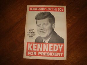 John F. Kennedy JFK 1960 Presidential Campaign Election Brochure - Original