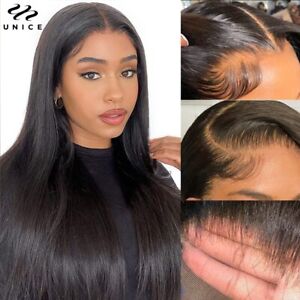 UNice Straight 13x4 Lace Front Human Hair Wigs Pre Plucked with Baby Hair 18