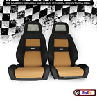Universal Seat Racing Model Recaro LX Brown Tartan JDM Pair Left Right