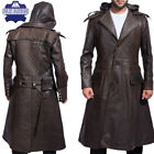 Assassin's Creed Jacob Genuine Brown Men's Real Leather Trench Long Overcoat
