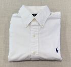 New Ralph Lauren Men's Medium Solid White Oxford Button Down Long Sleeve Shirt