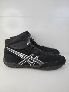 ASICS Aggresor 2 Mens Wrestling Shoes Size 9 Black Boxing MMA Sneakers Rulons