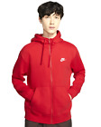 Men's Nike Sportswear University Red/White Club Fleece Full-Zip Hoodie (BV2645