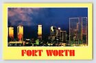 New ListingPostcard Texas Fort Worth TX Skyline Downtown 1970s Unposted Chrome