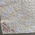 Vintage 1930s Double Wedding Ring Quilt Cotton Hand Quilted 70 x 75 Signed