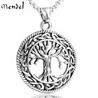 MENDEL Stainless Steel Celtic Tree of Life Pendant Necklace Irish Knot Silver