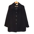 60s Solitaire Made In Italy Wool & Cashmere Single Breasted Pea Coat Black
