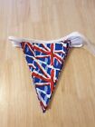 Handmade cotton Union Jack  Bunting Flags  2 .5m  Double Sided Bias Tape