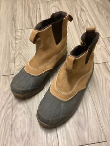 LL Bean Slip-On Chelsea Boots Men’s 12 Tan Leather / Brown Rubber