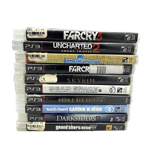 Bundle Lot of 10 PS3 Video Games Doom, Far Cry, Darksiders, GTA 5, Uncharted, PV