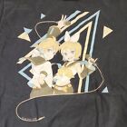 Hatsune Miku Anime popstar Graphic Print Black  T-shirt Size M rare