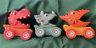 Dinosaur Toy Cars Push Down & Go  & Sound Lot of 3 Toddler Play Toys