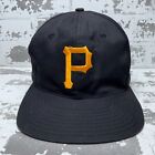 Vintage Pittsburgh Pirates Hat Cap Snap Back Black Yellow Plain Logo 90s Y2K 00s