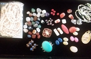 Large Lot of Natural Gemstones,Clasps,Pendants