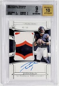 2021 Panini National Treasures #159 Justin Fields TRUE RPA /99 BGS 9 All Subs 9+