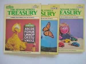 The Sesame Street Treasury Books Vol 1 2 3 Vtg 1983 Big Bird Nursery PreSchool