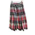 Womens wool plaid, reversible skirt, 2 patterns one skirt, pleated design